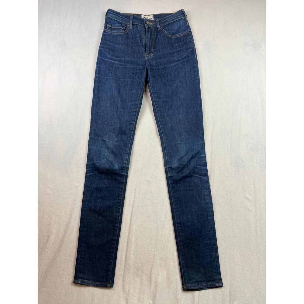 Acne Studios Pin Raw Reform Skinny Jeans Indigo Blue High Rise Size 26/32